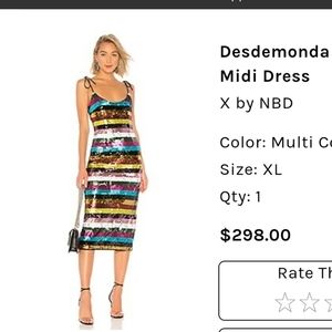 X by NBD Desdemonda Embellished Midi Dress XL